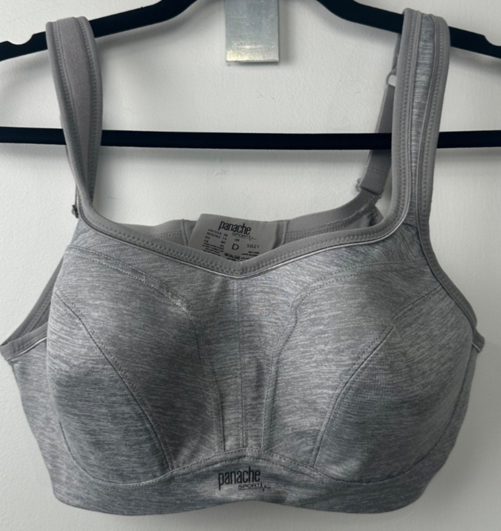 Panache 5021 GRAY Power High Impact Convertible Underwire Sports Bra 36D A34